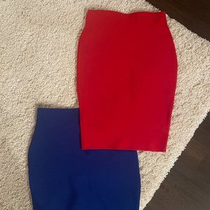 Red and Blue Bondage Pencil Skirt Women's Size Large